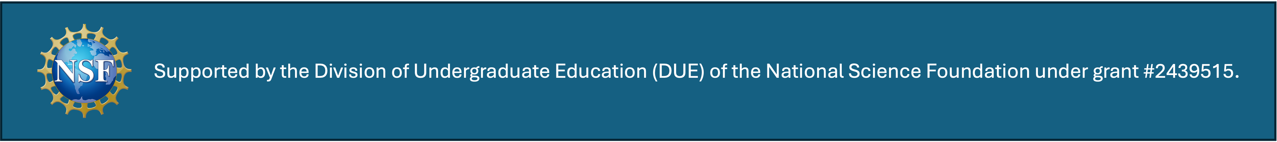 footer with white text on blue background and National Science Foundation logo describing source of funding