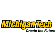 Michigan Technological University name in yellow with slogan "create the future" in black text