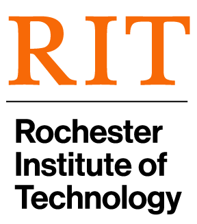 Rochester Institute of Technology logo orange and black text stacked vertically