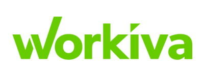 workiva logo with simple green designed text on a blank background
