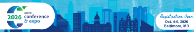 banner image for conference with cityscape in the background and blue text on white background