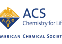 American Chemical Society logo showing a gold and blue coat of arms on the left, with blue text on the right that reads ACS, Chemistry for Life