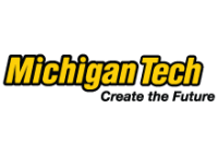 Michigan Technological University name in yellow with slogan "create the future" in black text