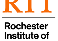 Rochester Institute of Technology logo orange and black text stacked vertically