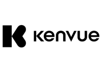 Kenvue logo black text company name on white background