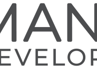 Mantle Developments logo with the name written in grey text on the right and a concentric ring logo in blue, orange, and red on the left.