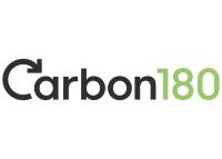 Carbon180 logo black text with 180 in green text