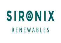 Sironix Renewables logo green text on a blank background