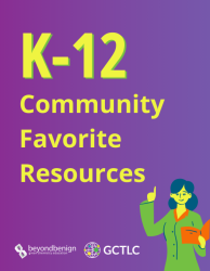 cover image for the collection with yellow-green text on a purple background with a scientist in a lab coat pointing to the text