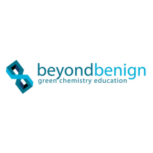 Beyond Benign logo including an infinity logo and text all in dark and light blue