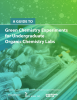 Guidebook cover showing a photograph of chemistry glassware with a blue and green filter on top with the following text written in white: A Guide To Green Chemistry Experiments for Undergraduate Organic Chemistry Labs.